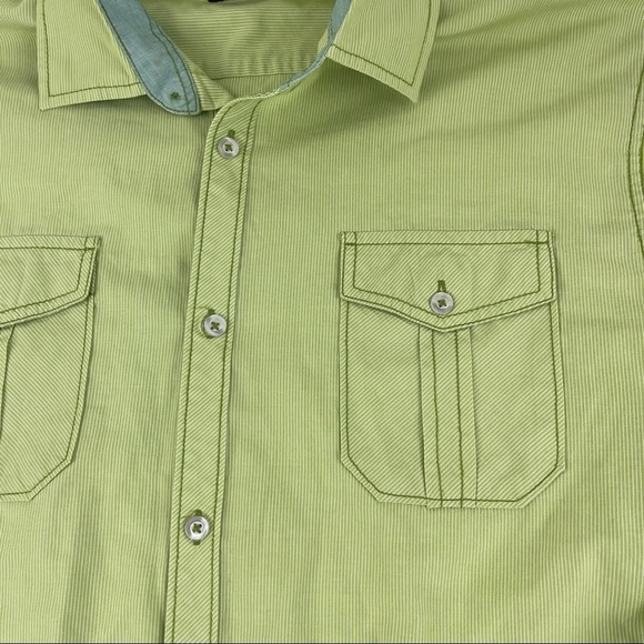 Parc 81 Button Up Shirt Mens XL Green Pockets - Picture 5 of 9